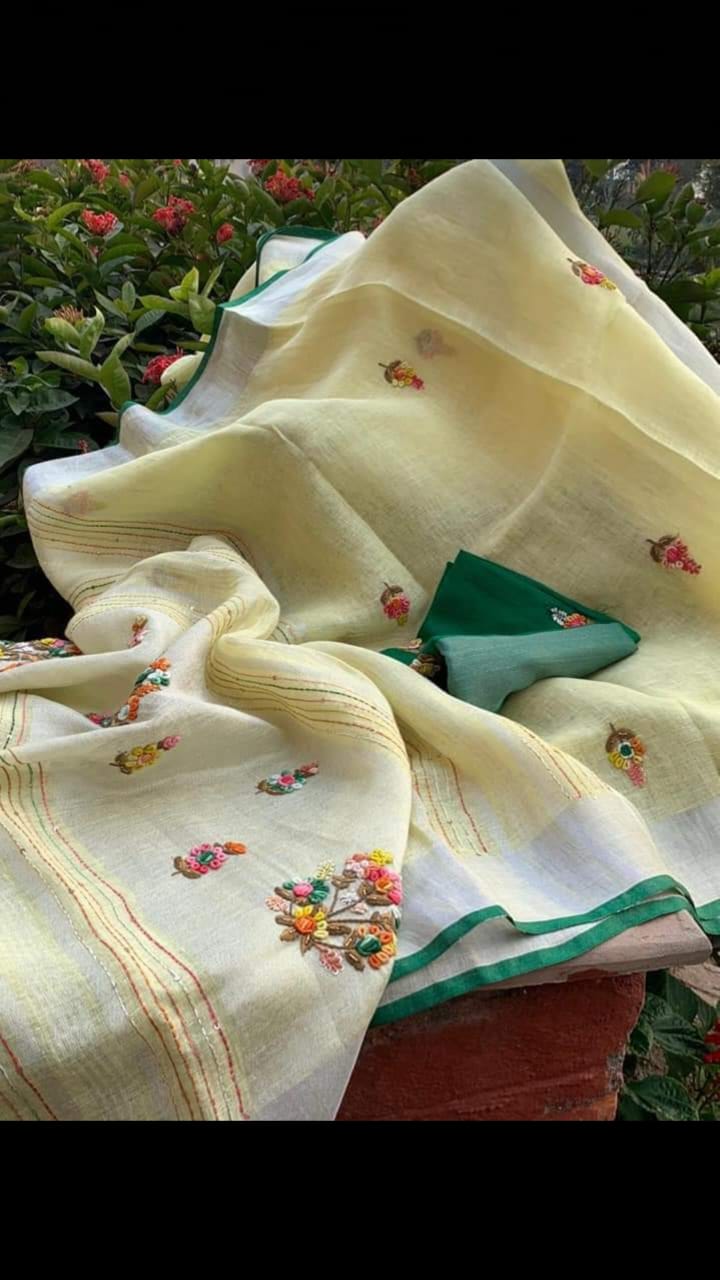 Linen saree