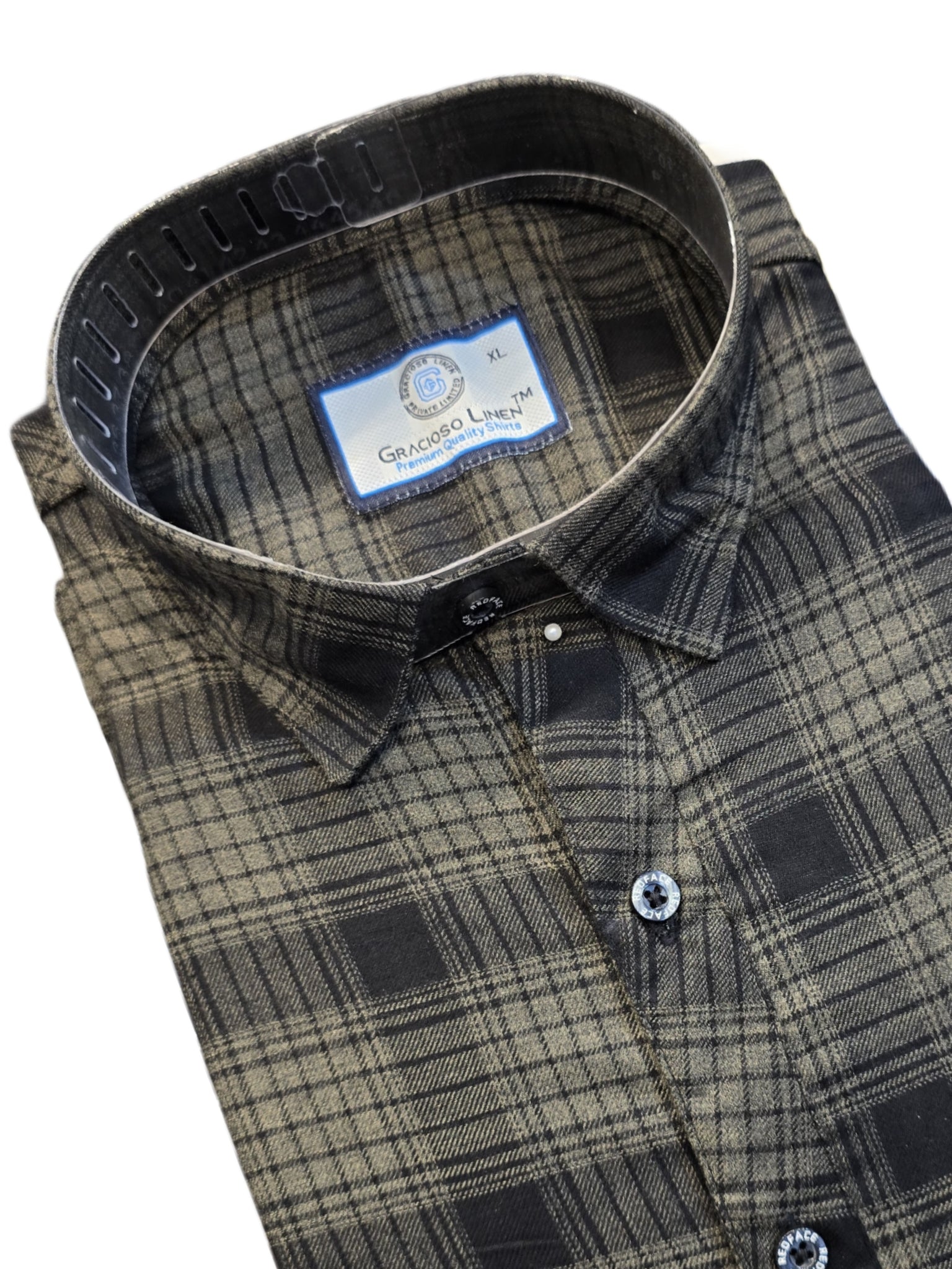 Cotton yarn dyed grey check shirts