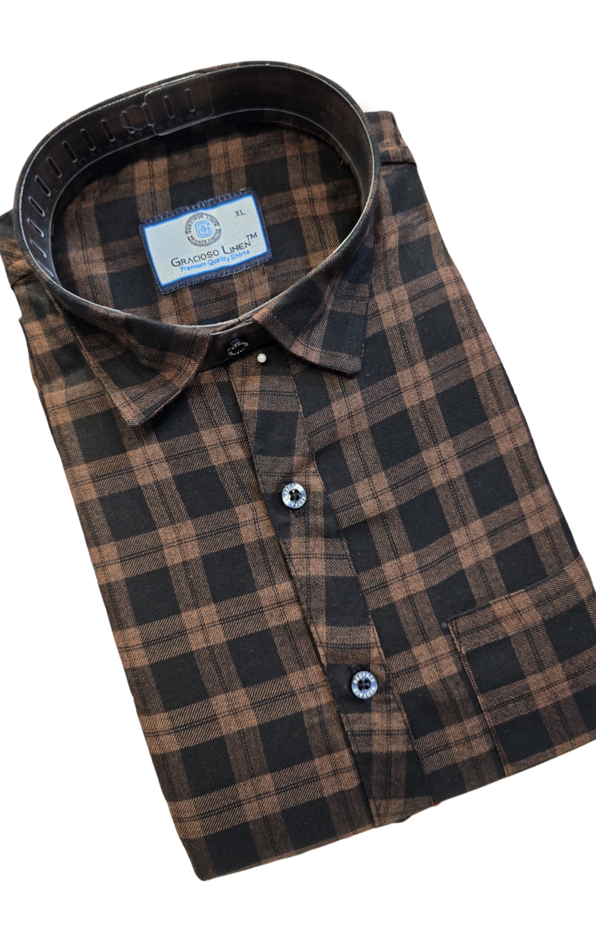 Cotton check shirt soft feel