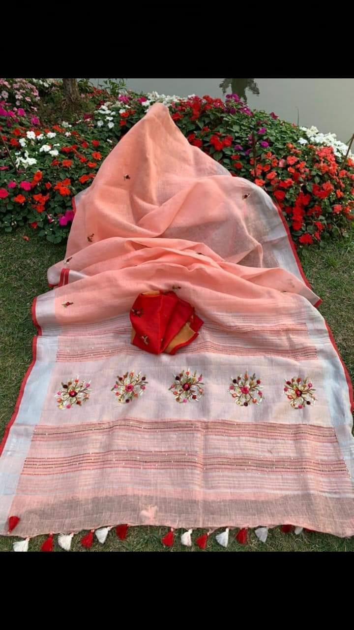 Linen saree