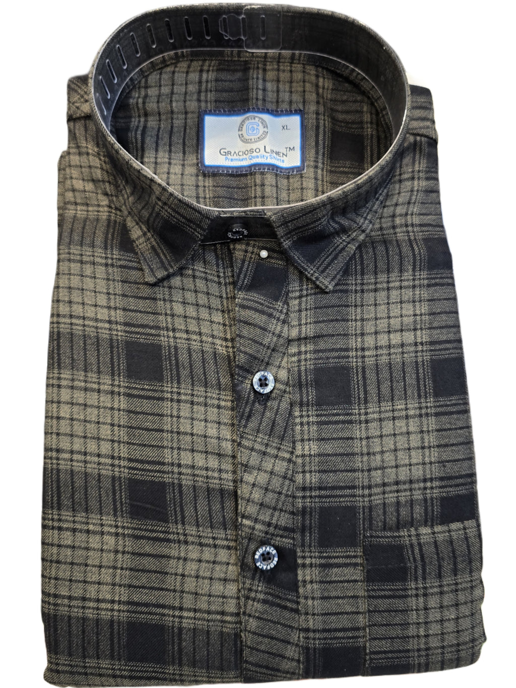 Cotton yarn dyed grey check shirts