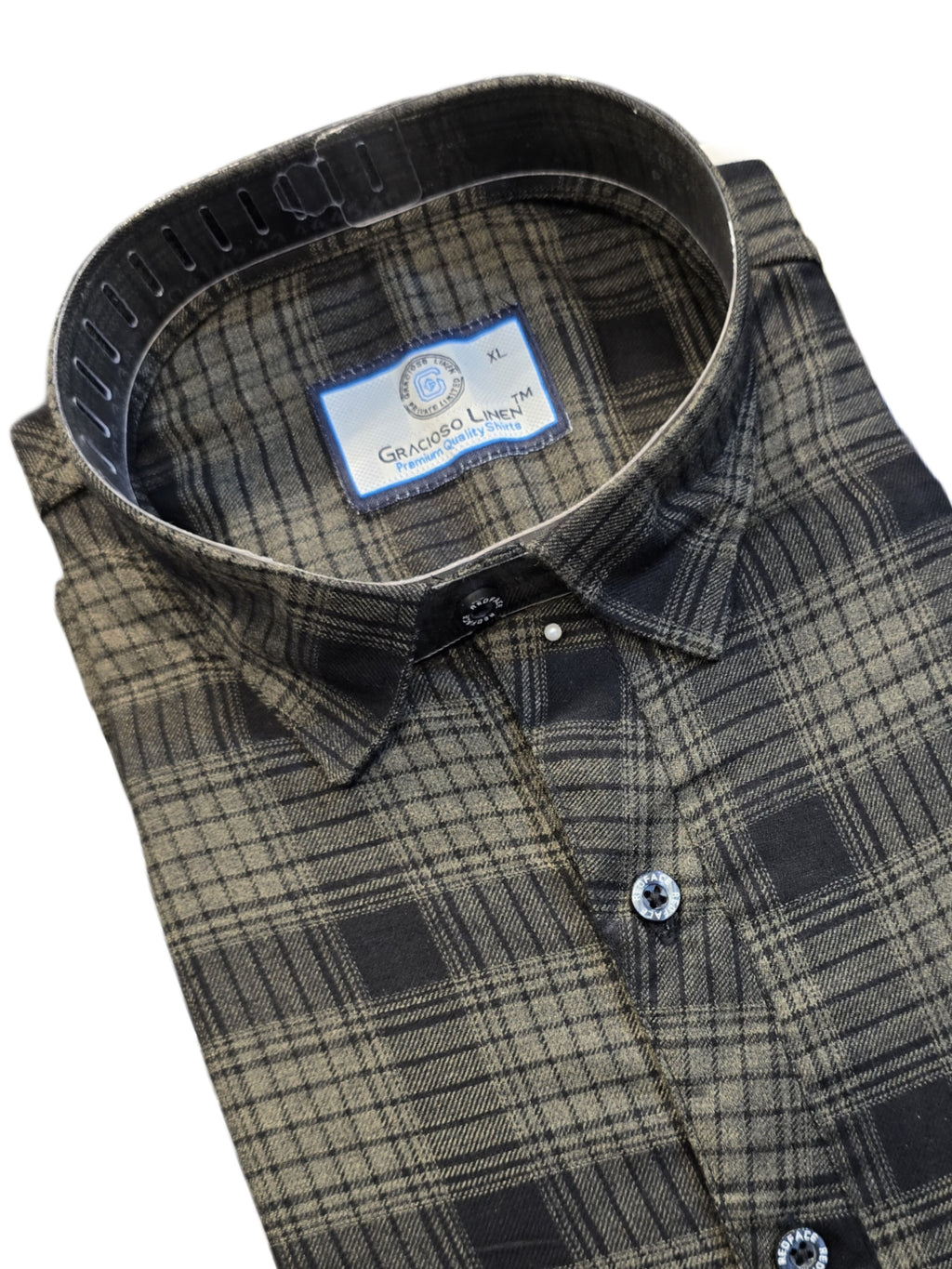Cotton yarn dyed grey check shirts