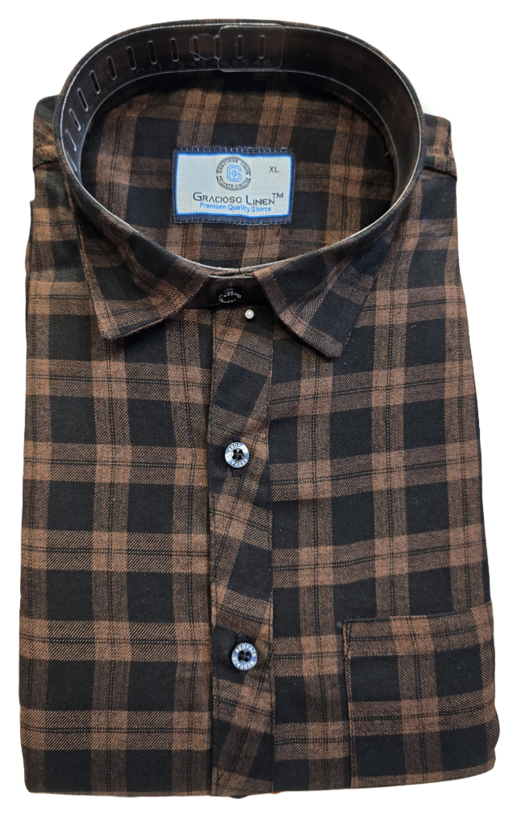 Cotton check shirt soft feel