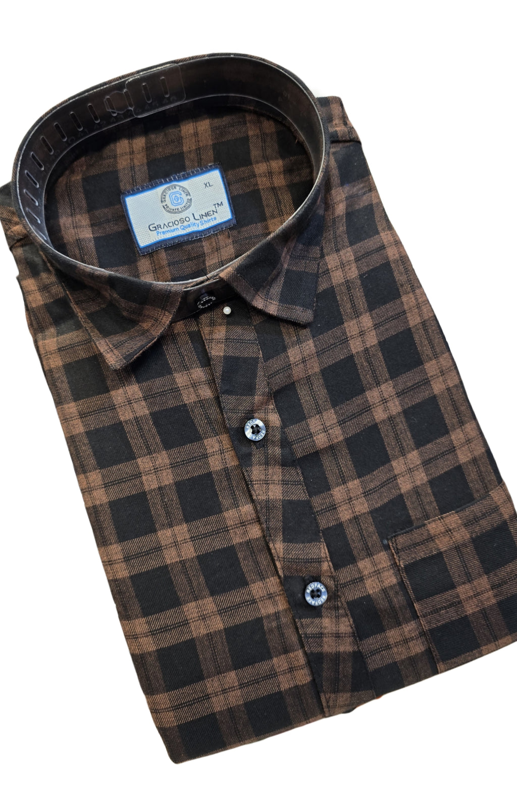 Cotton check shirt soft feel
