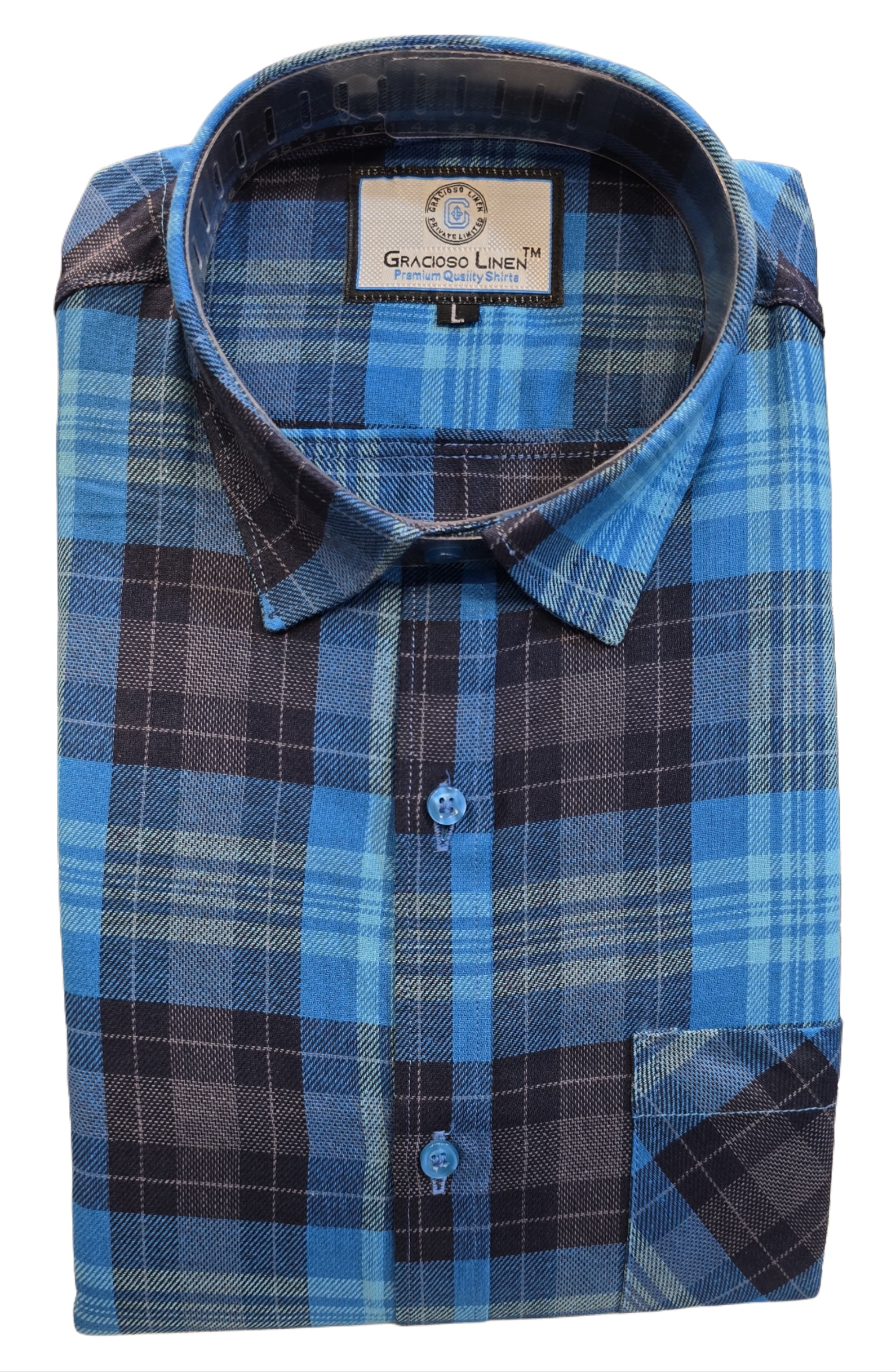 Cotton yarn dyed checks