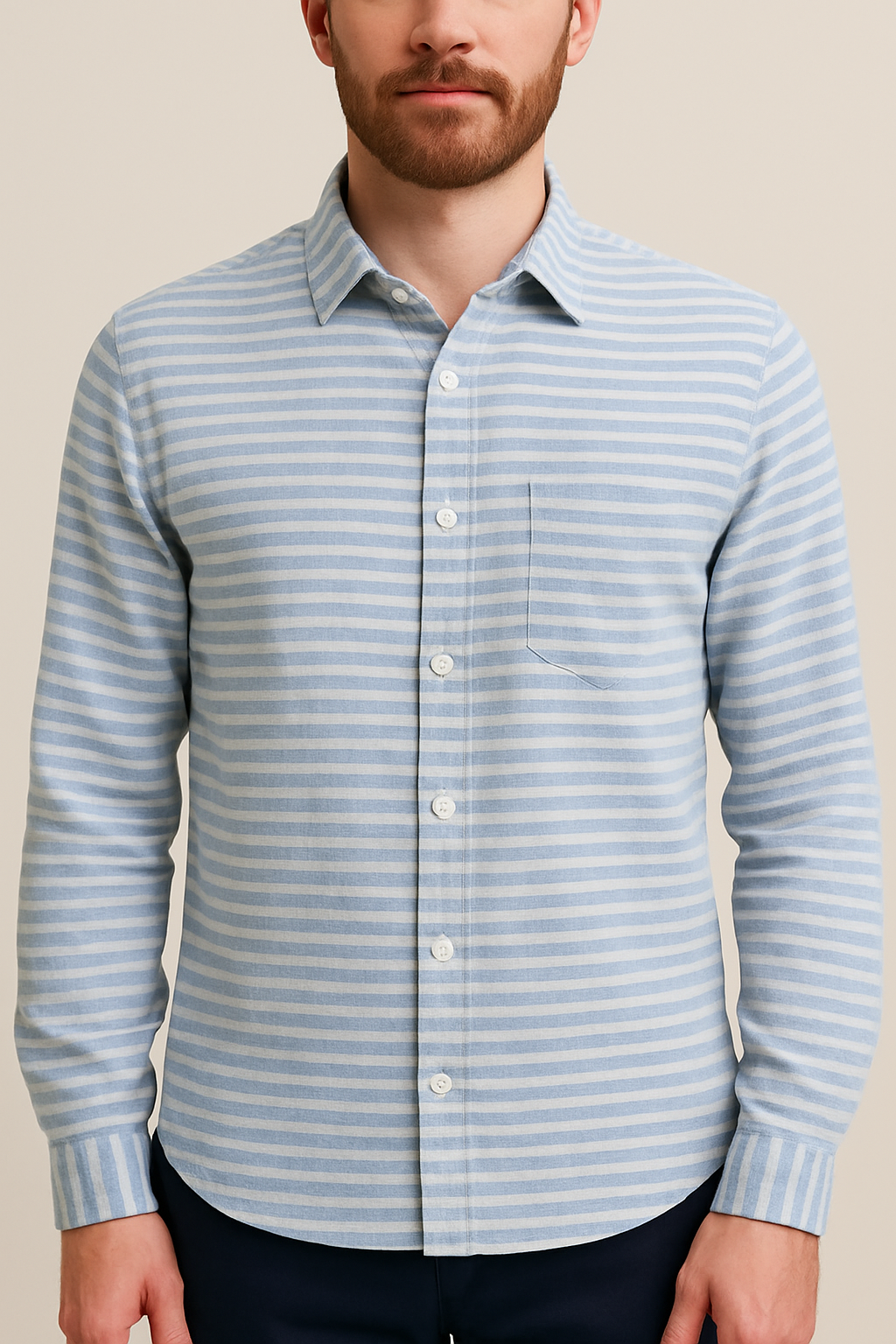 Cotton weft stripe shirt